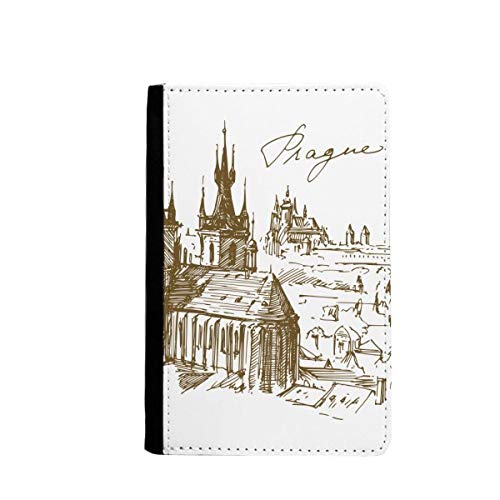Étui passeport République tchèque design Prague multicolore 3.7x5.8"