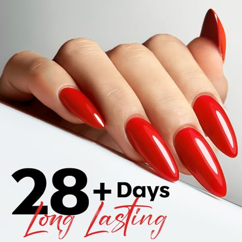 Image of modelones Red Gel Nail Polish 15ML, Hema Free Summer Neon Soak-Off UV Gel Polish - 28+Days Long-Lasting Nail Art DIY Manicure Kit Home Salon Women Gifts