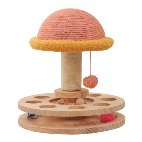 NIBHZ Solid Wood Turntable cat Toy sisal Claw Grinding and Amusing All-in-one cat Scratching Board cat Supplies,C