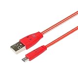 novos smartphones alcatel 2018 Cable Cable Smiley Micro USB para ALCATEL 1B LED Light Android cargador USB Smartphone Conector (rojo)