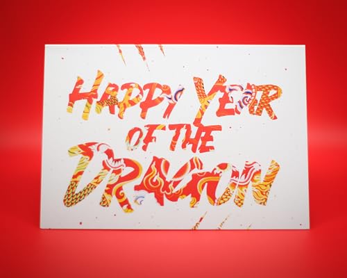 Image of Happy Year of the Dragon Lunar New Year 2024 Greeting Card, 5x7 inches (Pack of 8)