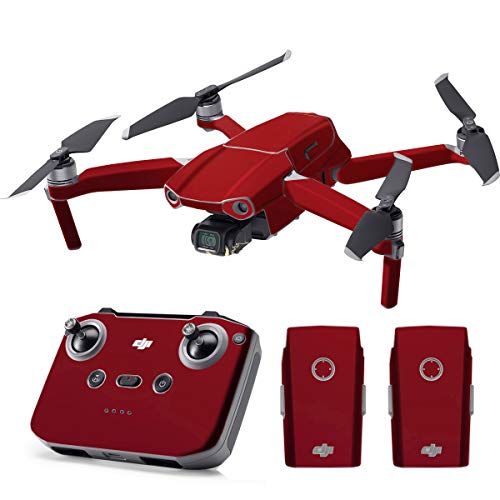 SopiGuard Skin for DJI Mavic Air 2 Precision Vinyl Sticker Full Drone Set + Controller + 3 Battery Skins (Satin Wine Red)
