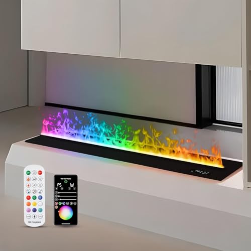 Chimenea de Vapor de Agua, Chimenea eléctrica con Control Remoto, 3D Multicolor, sin calefacción, 180cm【Conecta al Grifo】