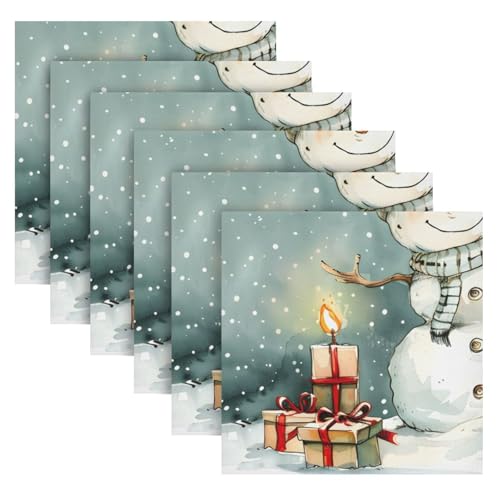 Servilletas de tela navideñas multicolor, pack de 6 miniatura 2