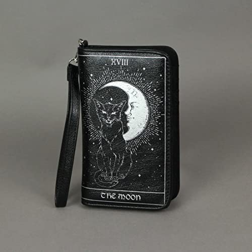 7 Inch Moon And Death Tarot Cards Vinyl Detachable Strap Wrist Wallet Id Holder #TOP3