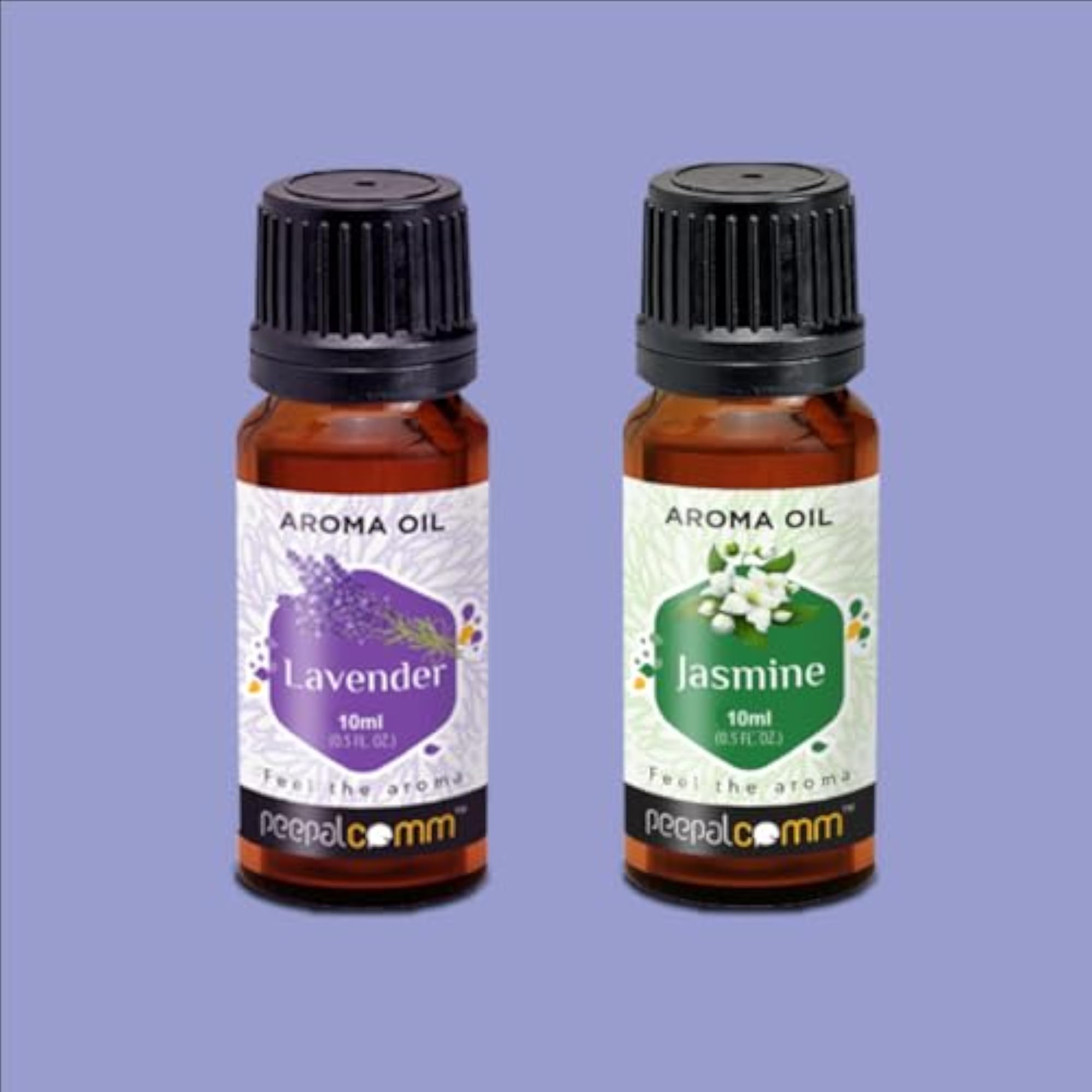 Peepalcomm Lavender and Jasmine Aroma Essential Oils Set, Natural