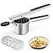 Presse-purée à pommes de terre, presse à spaetzle, manche en silicone antidérapant presse à crème glacée à spaghetti pour crème glacée, Avec 3 tamis à spaetzle interchangeables