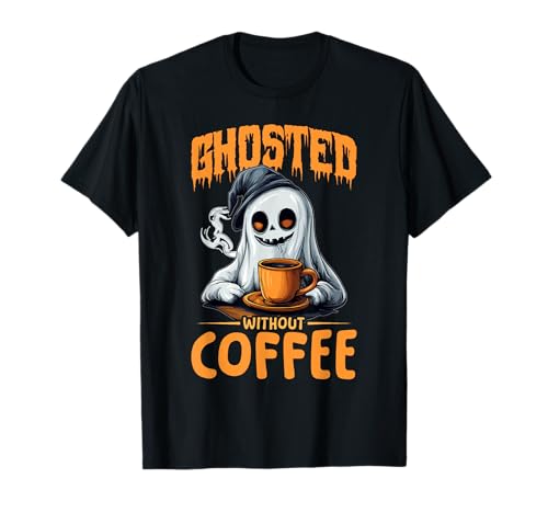 Divertido café Halloween fantasma fantasma sin café Camiseta