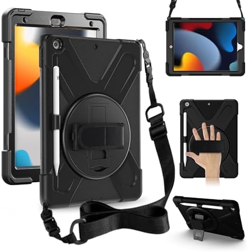 Funda Para IPad 10.2'' 7ª/8ª/9ª Generación - A Prueba De Golpes Con Soporte Para Lápiz - Encolor Negro