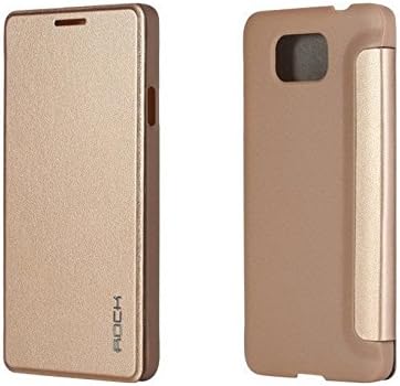 Hi5Gadget Slim PC PU Leather Side Flip Case Cover Skin For Samsung Galaxy Alpha G850F (Gold)
