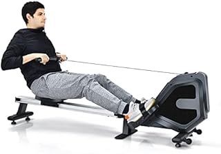 COSTWAY Foldable Rowing Machine, Indoor Magnetic Rower with LCD Monitor, Double Aluminum Slide Rail, 8 Level Adjustable Resistance, Exercise Machines for Home Gym