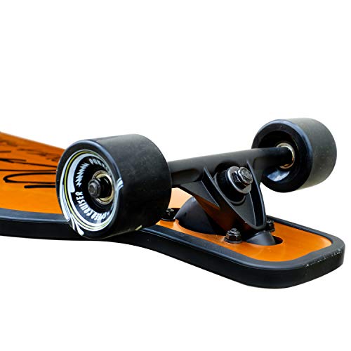 Yocaher Aluminum Longboard Series Complete Drop Through 36.25" X 9" Longboards Skateboards W/Black Widow Premium Grip Tape Aluminum Alloy Truck Abec-9 Bearing 62Mm Long Board Skateboard Wheels - Gold #TOP2