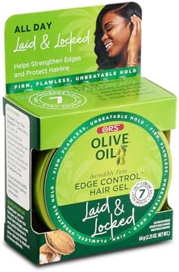 ORS Olive Oil Edge Control Hair Gel with Sweet Almond Oil for Strengthening 2.2 Ounces.