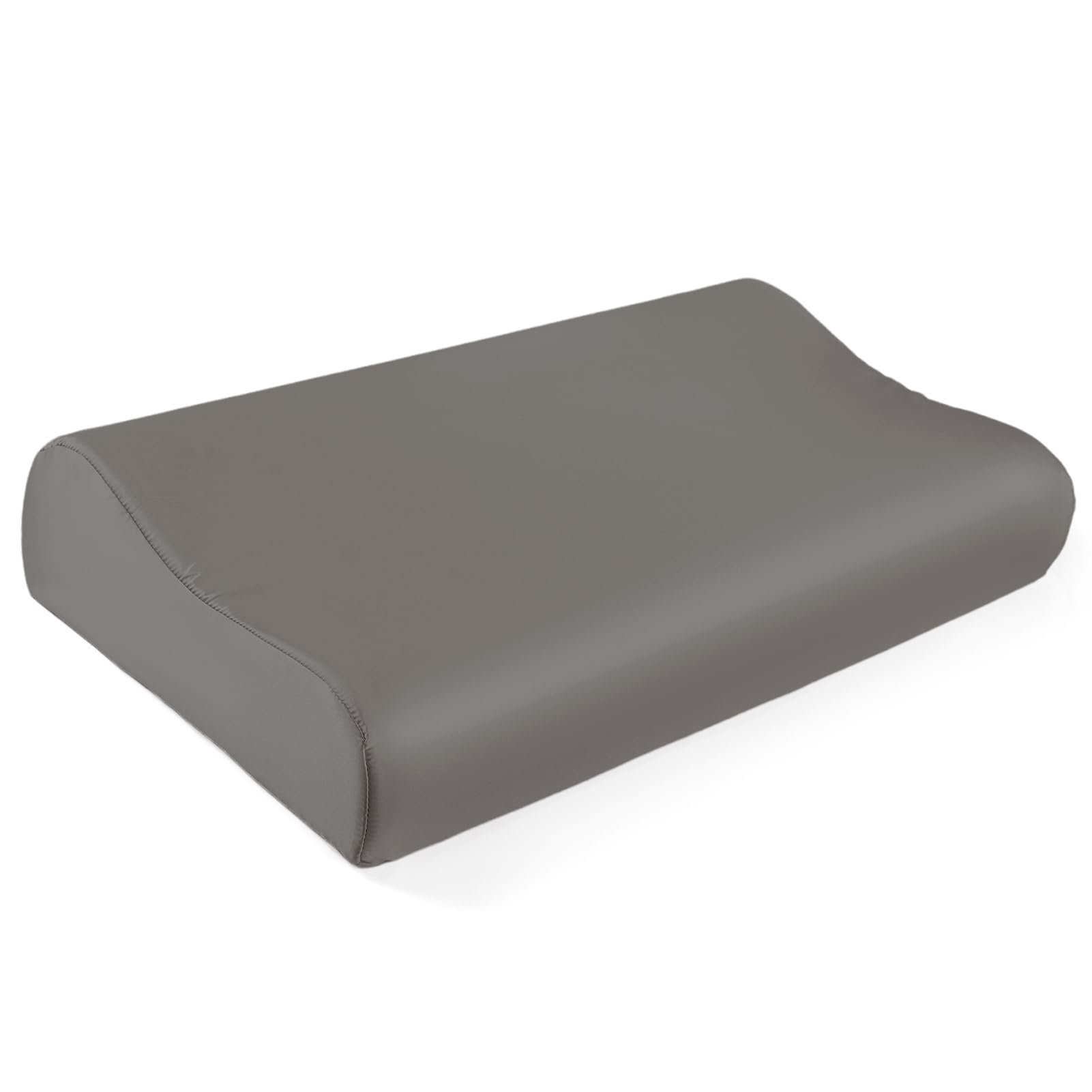 THXSILK 19 Momme Maulbeerseide Kissenbezug für Kontur Gedächtnisschaum, Latex und Cervical Kissen - Hypoallergen, Waschbar (61x35.6x12/10 cm, Dunkel Grau)