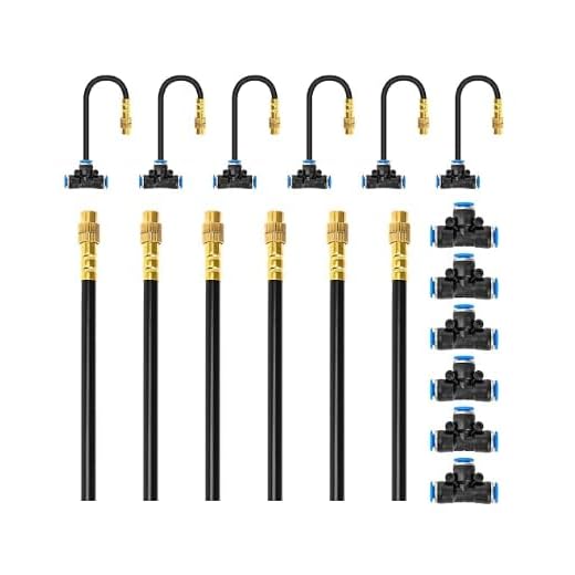 MIXC 100PCS Drip Emitters Fan Shape with Stake Water Flow Adjustable for 1/4 inch Irrigation Tube Hose, 360 Degree Sprayer Perfect for Irrigation System Watering Kits for Garden Patio Lawn Flower Bed