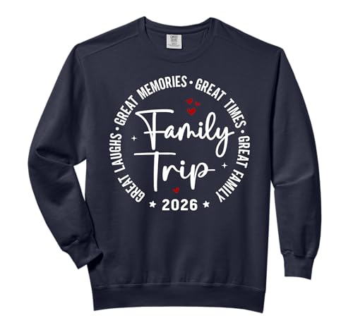 Family Trip Vacation 2026 Matching Group Comfort Colors Adult Sweatshirt