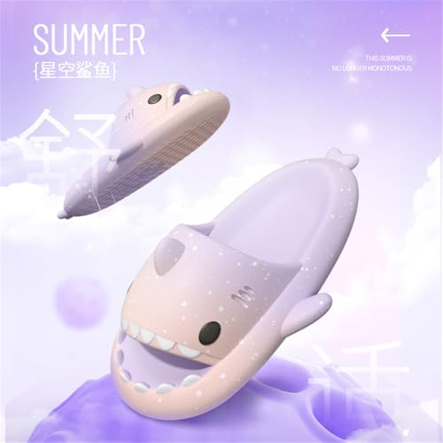 Spotted Starlight Shark Slides,Starry Sky Cloud Anti-Slip Quick Drying Shark Slippers4