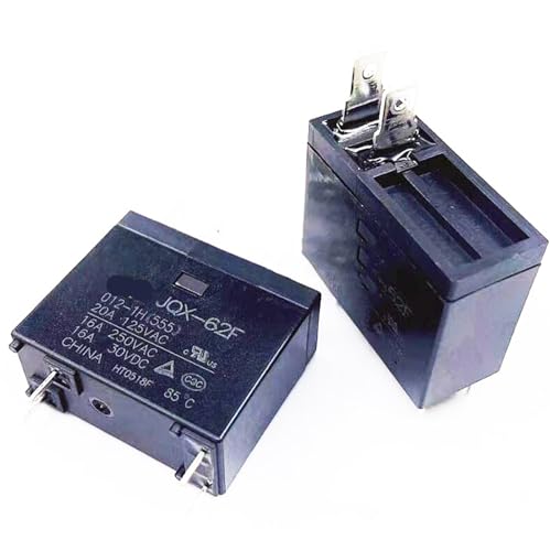 Relé JQX-62F 012-1H DC12V de 20A y 4 pines para control de circuitos eléctricos pack de 10 unidades