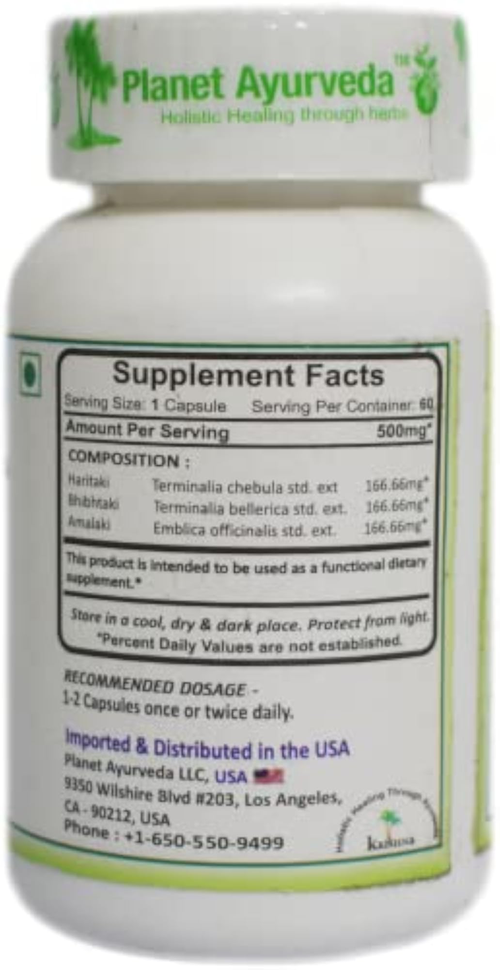 Triphala Capsules, 60 Count