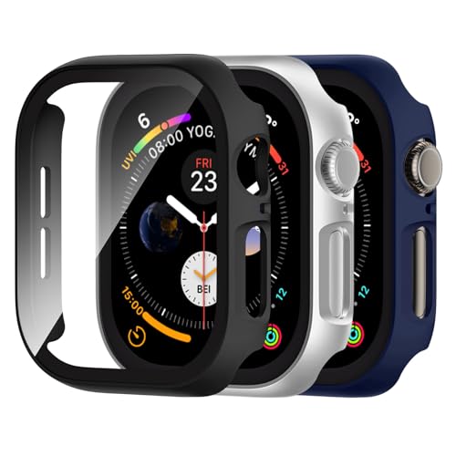 Adorve [3 Pack Tempered Glass Case for Apple Watch Screen Protector 40mm