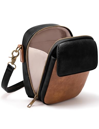 Image of Yarnic Small Crossbody Bag, Vegan Leather Cell Phone Purse for Women, Vintage Wallet Bag with Card Slots
