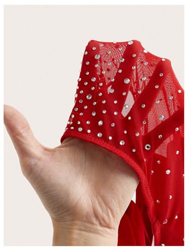 Floerns Women's Sleeveless Sheer Mesh Halter Tops Rhinestone Party Crop Tank Top4