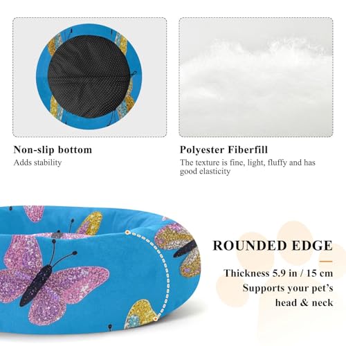Lit chaud et confortable pour chien de taille moyenne bleu S