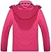 Women's Waterproof Raincoat Lightweight Rain Jacket Detachable Hood Travel Outdoor Fuchsia L