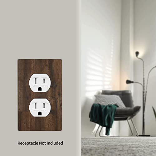 Guivupp Light Brown Wood Grain Electrical Outlet Cover Decorative Funny Wall Plate For Bedroom Kitchen Living Room Home Decor #TOP5