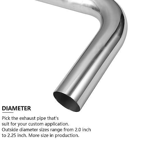 A-KARCK 2\" Exhaust Pipe 90-Degree and 180-Degree Mandrel Bend Header Tubing 304 Stainless Steel, Custom Your Own Exhaust System
