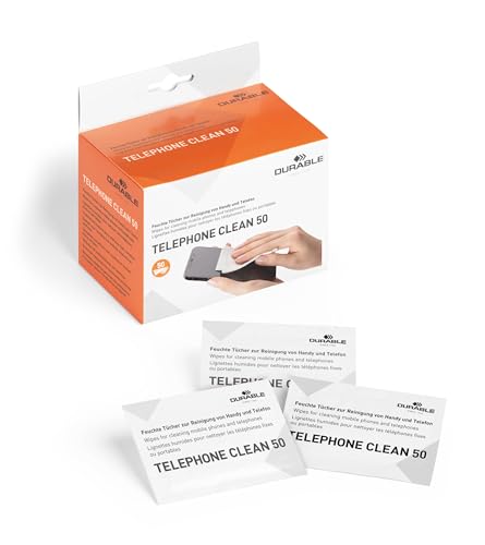 Durable Telephone Cleaning Sachets Individual Moist Low Lint Wipes Pre-Saturated Ref 5785 [Pack 50]