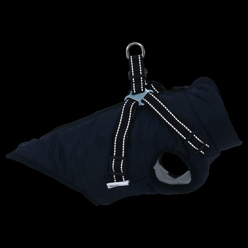 Cappotto per cani con pettorina, impermeabile, riflettente, blu navy, L36, regolabile, con cerniera, per inverno, autunno, esterno, protezione calda e asciutta
