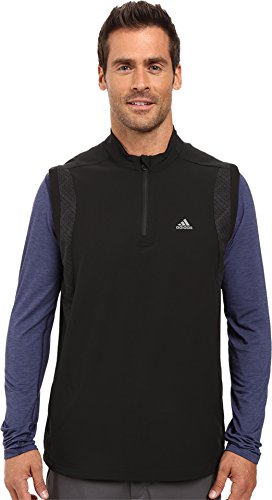 adidas Golf Men's Performance Stretch 1/2 Wind Vest Black Outerwear SM