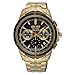 Produktbild SEIKO SSB440 Herren Coutura Chronograph Quarz Uhr  Schwarzes Zifferblatt Edelstahl mit hellgoldenem Band 100 Meter wasserdicht, Schwarz, Classic
