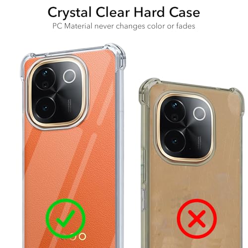 Image of Jkobi Shockproof Crystal-Clear Back Cover for Vivo iQOO Z9s Pro (Anti Yellow Case | Drop & Camera Protection | Hard Polycarbonate)