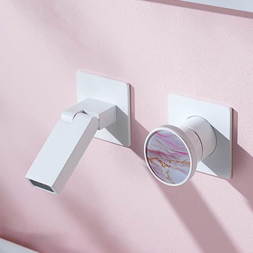 Robinet de salle de bain blanc encastré mitigeur mural 2 trous pour vasque et vanité