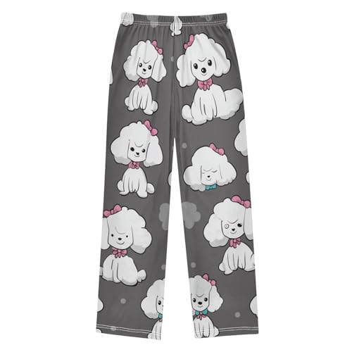 ZZXXB Lovely Poodle Boys Long Pants Soft Trousers Elastic Waist Kids Lounge Bottoms with Pockets S-XL2