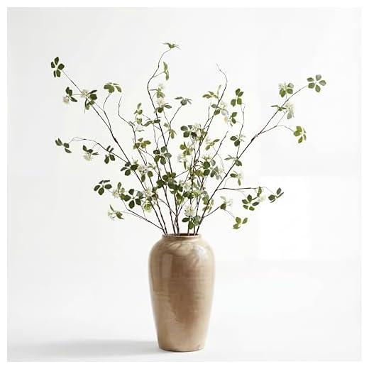 Daifunli 6 Pcs Tall Artificial Flowers Branches for Spring Indoor Decoration, Fake Faux Flowers with Long Stems for Vase Wedding Home Party Table Centerpieces(Rattan Guanyin Lotus)