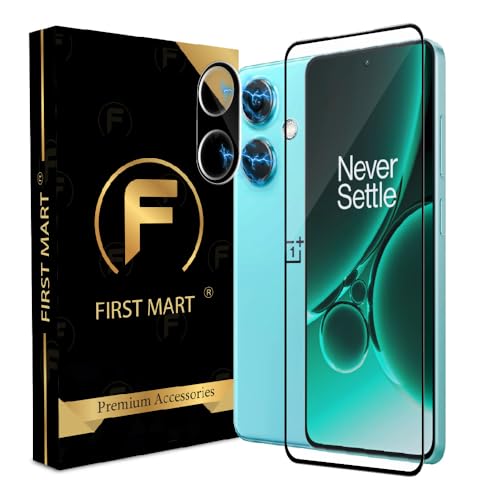 Image of FIRST MART Tempered Glass for Oneplus Nord CE 3 with Black Camera Lens Protector & Installation Kit | HD Clear, Edge-to-Edge, Scratch Resistant, Case-Friendly | Pack of 1