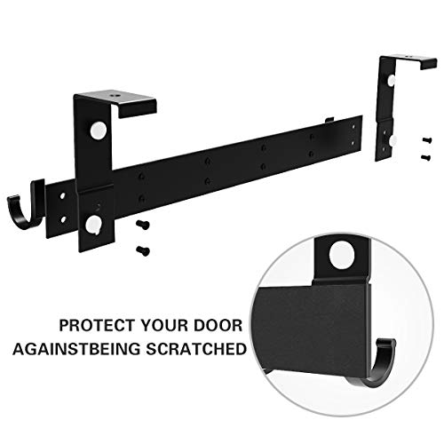 Door Hooks Hanger Rack, Anjuer Aluminum Utility Organizer Holder for Kithchen Bathroom, 6 Hooks Over The Door Hanger Black by Anjuer - Used condition - Image 7
