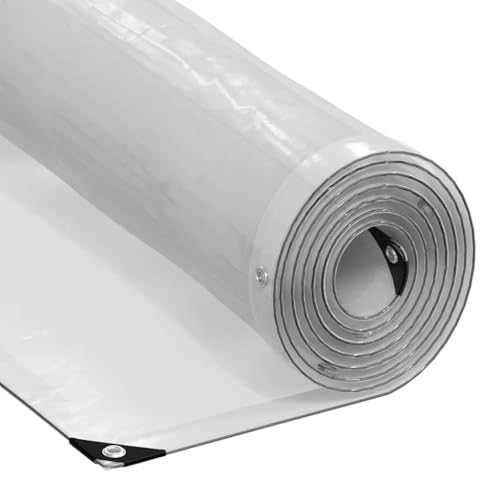 vidaXL Telone Trasparente con Occhielli 6x6 m in Polietilene, telone trasparente, telo chiaro resistente, telo telone chiaro resistente