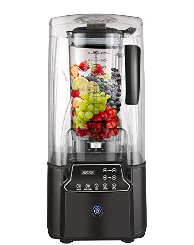 WantJoin Professional Commercial Blender With Shield Quiet Sound Enclosure 2200W with Touch Screen
