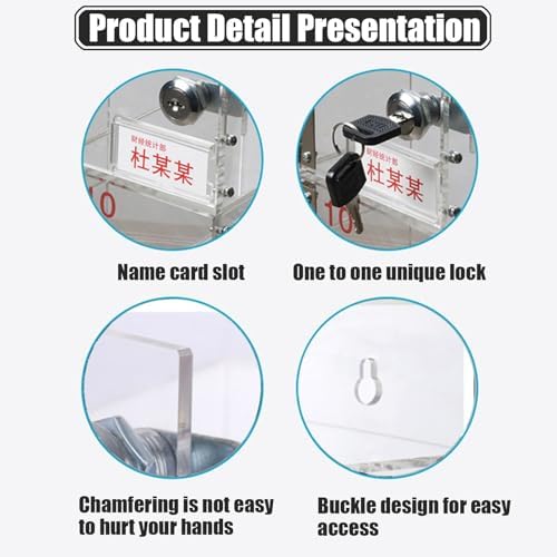 Wall-Mounted Clear Acrylic Cell Phone Storage Locker - Secure Office & School Phone Cabinet with Keys - Ideal for Organizing Personal Devices