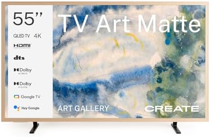 CREATE / TV Art Matte/Televisor Smart TV QLED 4K 55" Madera Natur...