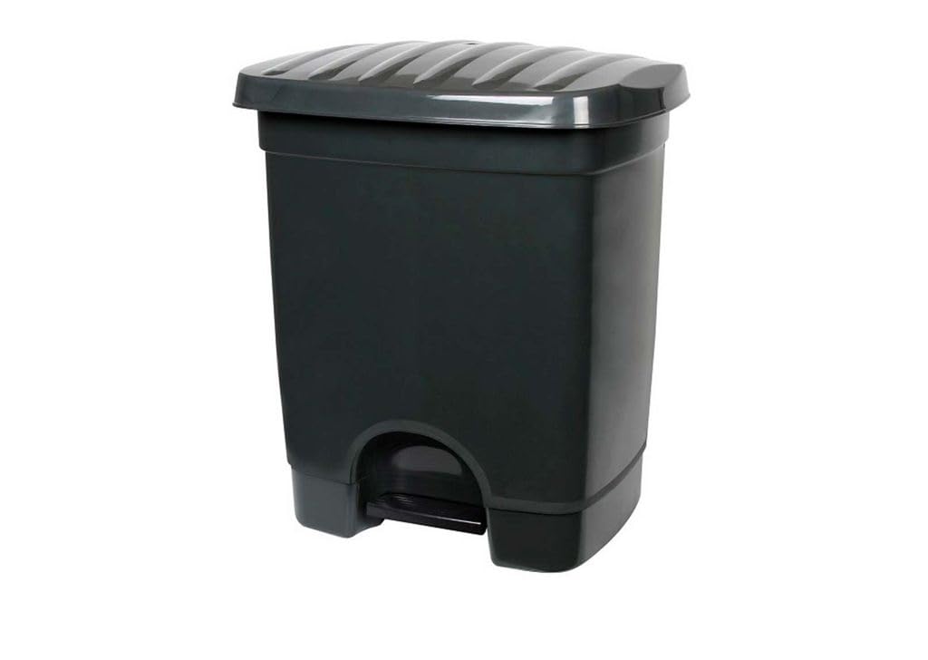 Poubelle noire à pédale DRW 35 litres pour cuisine moderne