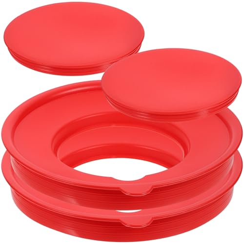 Zerodeko Tapa Antisalpicaduras para Tazón Mezclador de Silicona Roja 20 Cm, Cocina Salpicaduras Reutilizable 2 Piezas, Accesorio para Hornear y Mezclar Huevos
