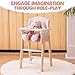 ROBOTIME Wooden Baby Doll High Chair, Pink Wooden Baby Doll Chair for 18 Inch Dolls, Pretend Play High Chair Baby Doll Accessories, Small