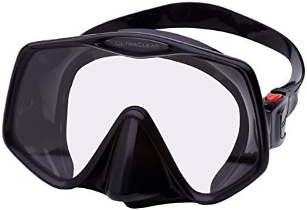Atomic Frameless 2 Low Volumes Scuba Diving Mask with Ultra-Clear Lens (Black/Red)