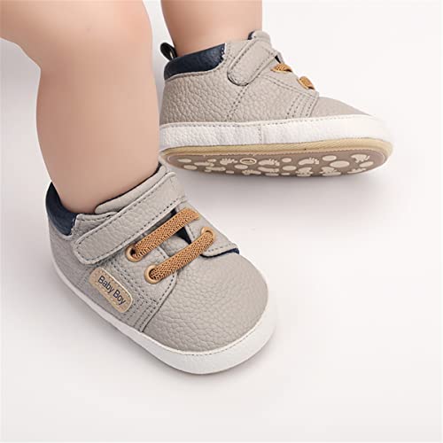 Image of HsdsBebe Baby Boys Girls Pu Leather Hard Bottom Walking Sneakers Toddler Rubber Sole First Walkers Infant Cartoon Slippers Crib Shoes