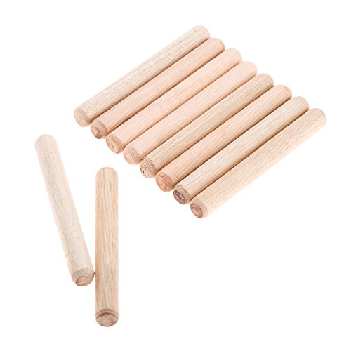 50pcs Woodworking Hardwood Round Dowel Pins Wooden Craft Rods Furniture Fitting Tools 10x80mm(DXL)/0.39x3.15
